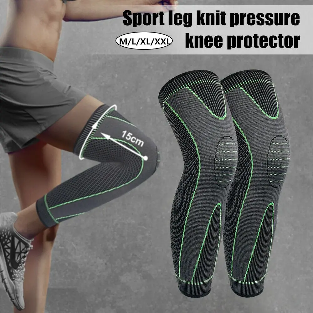 Knee Support Brace Compression Long Full Legs Sleeve Arthritis Running Gym Sport - £10.11 GBP+