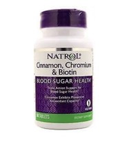 Natrol Cinnamon, Chromium &amp; Biotin Blood Sugar Health  60 tabs - $13.85