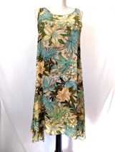 Signature by Robbie Bee Handkerchief Shift Sleeveless Dress sz PM green ... - £15.01 GBP