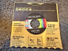 ERNEST TUBB PASS BOOZE THAT&#39;S ALL EVER BE TO ME 7&quot; Vinyl 45 RPM w/ Decca... - $18.99