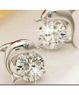 White Gold plated  dolphin earrings - $40.34 CAD
