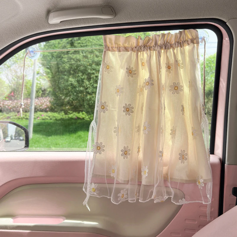 Cotton Embroidered Universal Car Curtain Cover Newborn Baby Side Window Sunshade - £11.18 GBP