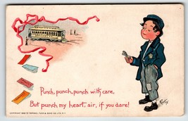 Valentines Day Postcard Tuck Signed E. Curtis Boy Railroad Train Car 1903 Unused - £13.01 GBP