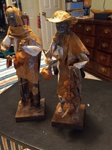 Set of 3 Vintage Mexican Paper Mache Folk Art Figures Man &amp; Woman with Pots 14&quot; - $33.60