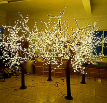 Outdoor 7.5ft Warm White LED Artificial Cherry Blossom Christmas Tree Light - £590.59 GBP