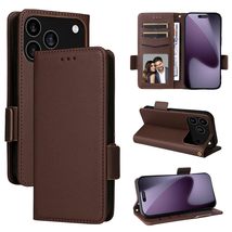 Generic case for iPhone 17 Pro (Color: Brown) Leather Wallet Side Clip M... - $53.39