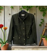 Talbots Utility Field Barn Jacket Womens Size 14 Dark Green Outdoors Zip... - $41.61 CAD