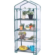 Mini Indoor Outdoor Greenhouse for Flowers and Plants | Portable 4 Shelves - £59.08 GBP