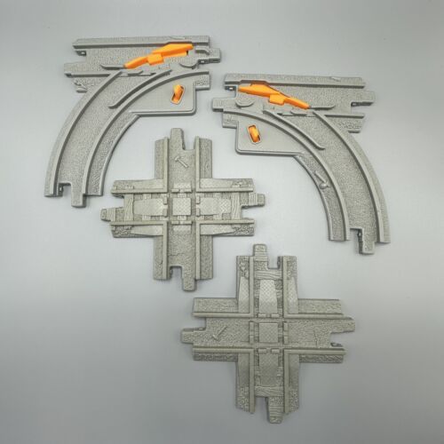 Primary image for Fisher Price GeoTrax Lot Of 4 Train Track Pieces Y-Track Road Style Cross Track