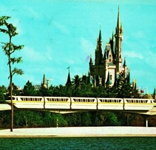 Monorail to the Magic Kingdom Cinderella Castle Disney World FL Postcard 1975 - £3.08 GBP