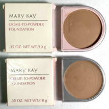 2 Mary Kay CREME TO POWDER FOUNDATION Ivory 1.0 Set of TWO Has Damage Pl... - $26.99