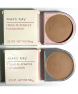 2 Mary Kay CREME TO POWDER FOUNDATION Ivory 1.0 Set of TWO Has Damage Pl... - £21.62 GBP