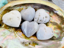 1X Snow White Agate Heart Druzy 2” Reiki Healing Crystal Selected from Lot Shown - $16.82