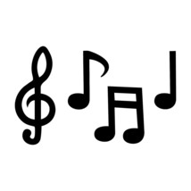 2x Music notes Vinyl Decal Sticker Different colors &amp; size for Cars/Bikes/Window - £3.51 GBP+