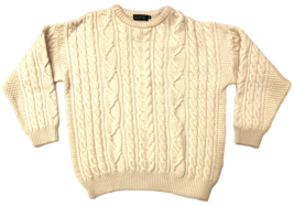 Blarney Woolen Mills Cable Knit Sweater Wool Fisherman Ireland Aran Size XL - £85.14 GBP