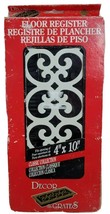 Decor Grates Fits Open 4 in. x 10 in. White Steel Floor Register Regal Design - $14.14