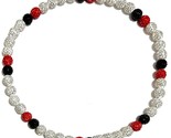 Iced Crystal Bling Ball Bead Baseball Necklace White Red Black 16&quot; 18&quot; 2... - £15.81 GBP+