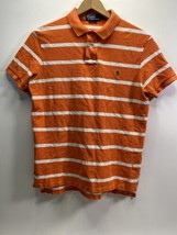Ralph Lauren Polo Men's Short Sleeve Shirt, Orange & White Stripe Red Pony Large - £15.89 GBP