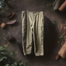 Tru Spec Rip Stop Tan Button Fly BDU Cargo Workwear Pants Size Large Sho... - $24.70