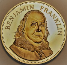 Benjamin Franklin~Franklin Mint Bronze Proof Medallion 1971~Free Shipping - £10.17 GBP