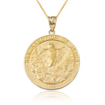 Authenticity Guarantee 
14K Yellow Gold Resurrection of Jesus Round Medallion... - £330.49 GBP+
