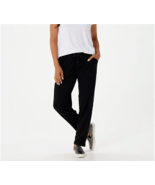 Cuddl Duds Comfortwear Length Slim Pants- BLACK, 1X - £14.83 GBP