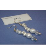 Gold 18k Pearl Natural Gemstone Earrings Facilitate-love #654 - £10.05 GBP