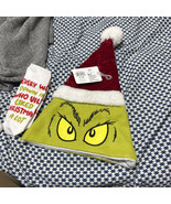 The Grinch That Stole Christmas Striped Santa Hat Disney Embroidered wit... - $6.93