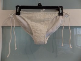 Aeropostale White Eyelet Side Ties Bikini Bottoms Size L Women&#39;s NEW - $19.11