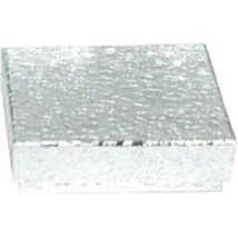 25 Charm Jewelry Silver Foil Swirl Cotton Boxes Gift Display - £13.58 GBP