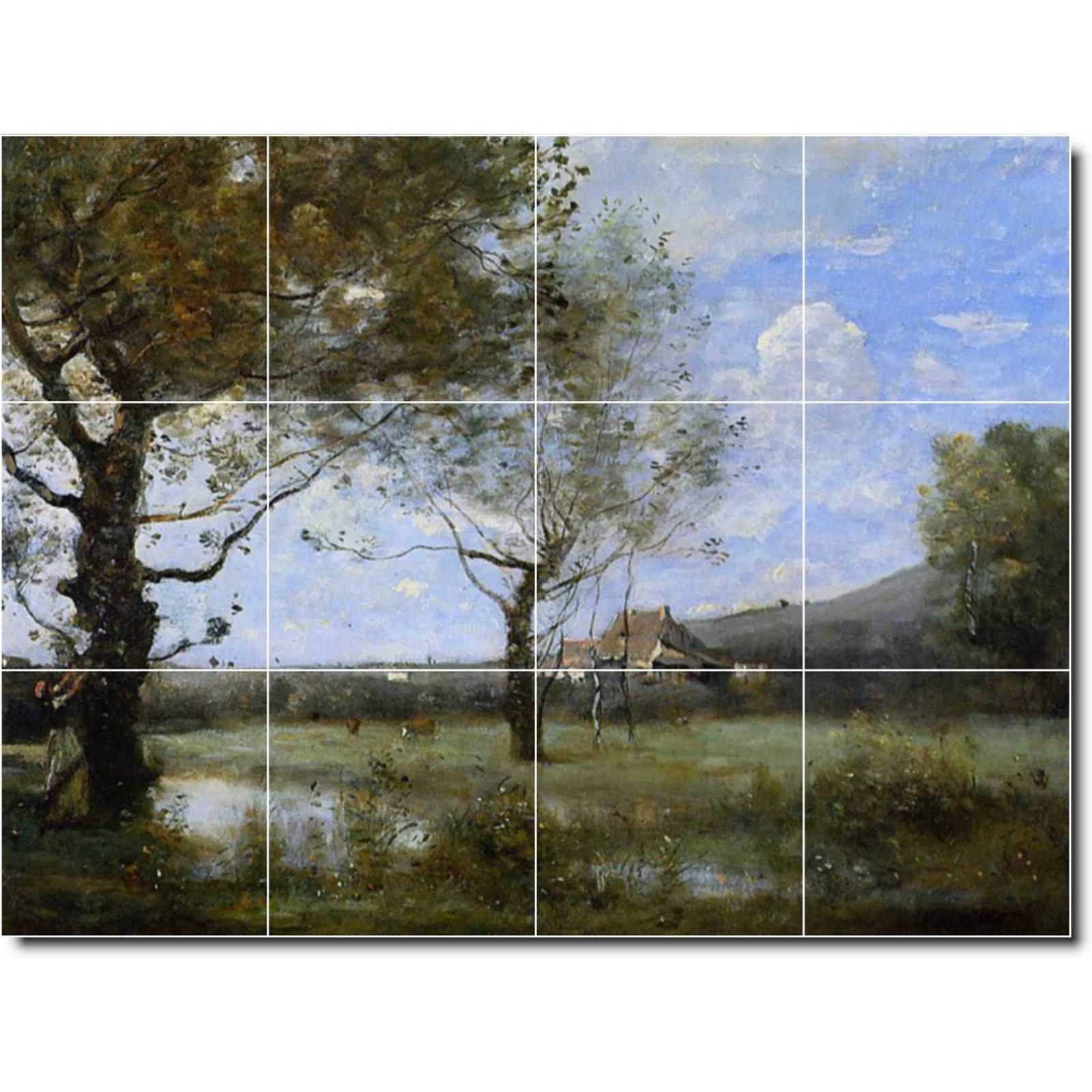 Corot jean meadow with two large trees