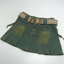 Women’s Playboy Green Vintage Denim Mini Skirt - £94.16 GBP