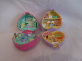 Polly Pocket Bluebird Pink Heart Bathtime Bath Time Fun + Purple  Bunny Compact - £27.39 GBP