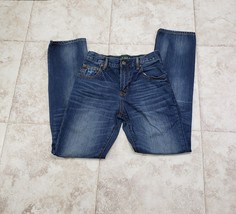 Adjustable Dark Wash Gap Kids 1969 Mid Rise Straight Leg Jeans Size 18 Slim EUC - $27.00