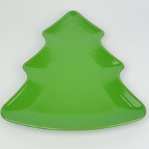 Fiest Aware 10&quot; Tree Plate Meadow Green Serving Holiday Christmas Cookies Plate - £14.55 GBP