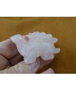 Y-DIN-ST-722 Rose quartz crystal STEGOSAURUS DINOSAUR Gemstone figurine ... - $32.05 CAD