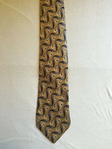 NEW Todays Man Gold Ribbon Pattern Silk Tie - Never Worn - £5.31 GBP