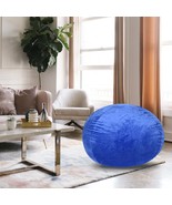 Minky Velvet 5ft Bean Bag Chair Blue for Kids &amp; Adults w/Washable Cover - $3,294.51 MXN