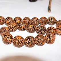 Dragon Beads, Brown Acrylic Resin, 20mm Round Beads, 5 Beads - £5.49 GBP