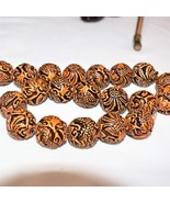 Dragon Beads, Brown Acrylic Resin, 20mm Round Beads, 5 Beads - £5.50 GBP