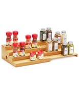 4 Tier Bamboo Spice Rack Organizer For Cabinet, Kitchen Pantry Spices St... - $45.99
