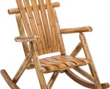 Antique Wood Outdoor Rocking Log Chair Wooden Porch Rustic Log Rocker - $252.99