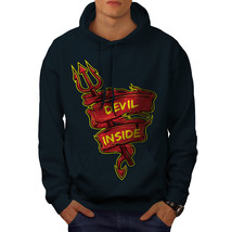 Wellcoda Devil Inside Funny Mens Hoodie, Evil Casual Hooded Sweatshirt - £25.70 GBP+