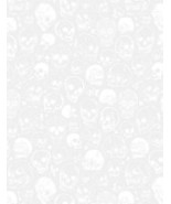  Bone To Be Wild -skulls-white on white cotton fabric - by Dear Stella- BTY - $241.78 MXN