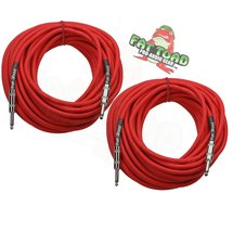 1/4&quot; to 1/4 Male Jack Speaker Cables (2 Pack) by FAT TOAD - 50ft Professional Pr - £33.77 GBP