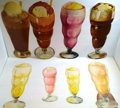 Ice Cream Soda Floats Vintage Diecuts Paper Signs 1950s Pop Shop Diners Lot Of 8 - $23.40