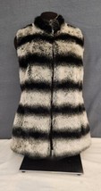 Rachel Zoe Women’s XXS Black Cream Pockets Faux Fur Hook Close Sleeveles... - £26.30 GBP