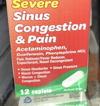 ValuRx Severe Sinus Congestion &amp; Pain-Day Time Non-Drowsy 12 Caplets-See... - $145.89 MXN