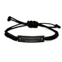Special Border Collie Dog Black Rope Bracelet, All You, for Dog Lovers, Present  - £17.42 GBP