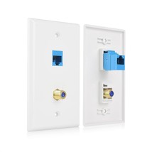 Cable Matters 2-Pack UL Listed 2-Port Ethernet Coax Wall Plate (Coax and Etherne - £19.54 GBP